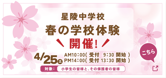 星陵中学校 春の学校体験
