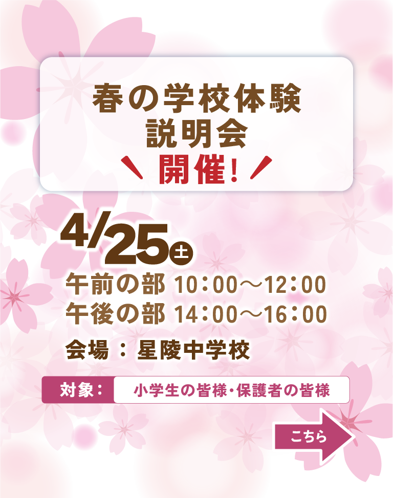 星陵中学校 春の学校体験